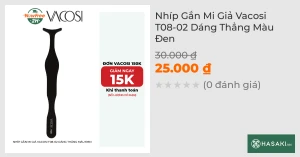 Nhíp Gắn Mi Giả Vacosi T08-02 Dáng Thẳng Màu Đen