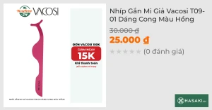Nhíp Gắn Mi Giả Vacosi T09-01 Dáng Cong Màu Hồng