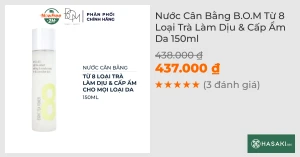 Nước Cân Bằng B.O.M Từ 8 Loại Trà Làm Dịu & Cấp Ẩm Da 150ml