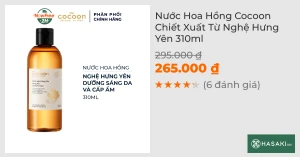 Nước Cân Bằng Cocoon Chiết Xuất Từ Nghệ Hưng Yên 310ml