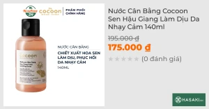 Nước Cân Bằng Cocoon Sen Hậu Giang Làm Dịu Da Nhạy Cảm 140ml