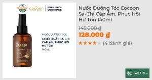Nước Dưỡng Tóc Cocoon Sa-Chi Cấp Ẩm, Phục Hồi Hư Tổn 140ml