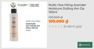 Nước Hoa Hồng Avander Moisture Dưỡng Ẩm Da 150ml