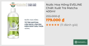 Nước Hoa Hồng EVELINE Chiết Xuất Trà Matcha 400ml