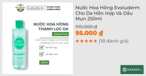 Nước Hoa Hồng Evoluderm Cho Da Hỗn Hợp Và Dầu Mụn 250ml