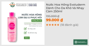 Nước Hoa Hồng Evoluderm Dành Cho Da Khô Và Nhạy Cảm 250ml