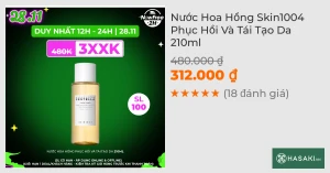 Nước Hoa Hồng Skin1004 Phục Hồi Và Tái Tạo Da 210ml