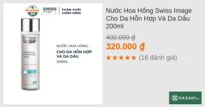 Nước Hoa Hồng Swiss Image Cho Da Hỗn Hợp Và Da Dầu 200ml
