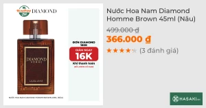 Nước Hoa Nam Laura Anne Diamond Homme Brown 45ml (Nâu)