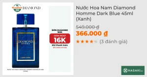 Nước Hoa Nam Laura Anne Diamond Homme Dark Blue 45ml (Xanh)