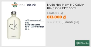Nước Hoa Nam Nữ Calvin Klein One EDT 50ml