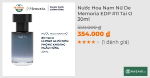 Nước Hoa Nam Nữ De Memoria EDP 11 Tai O 30ml