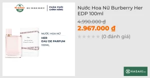 Nước Hoa Nữ Burberry Her EDP 100ml