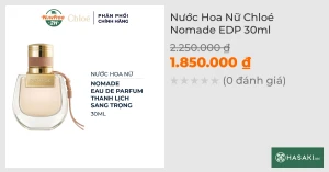 Nước Hoa Nữ Chloé Nomade EDP 30ml