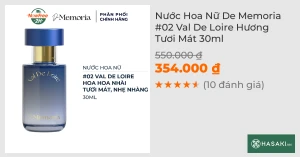Nước Hoa Nữ De Memoria 02 Val De Loire Hương Tươi Mát 30ml
