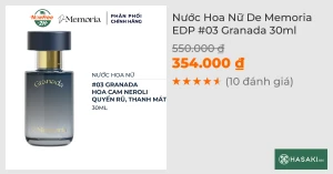 Nước Hoa Nữ De Memoria EDP 03 Granada 30ml