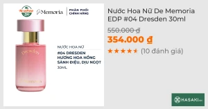 Nước Hoa Nữ De Memoria EDP 04 Dresden 30ml