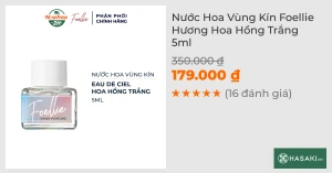 Nước Hoa Vùng Kín Foellie Hương Hoa Hồng Trắng 5ml