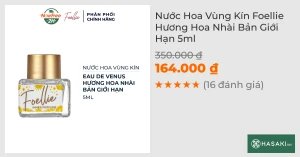 Nước Hoa Vùng Kín Foellie Hương Hoa Nhài Bản Giới Hạn 5ml