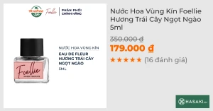 Nước Hoa Vùng Kín Foellie Hương Trái Cây Ngọt Ngào 5ml