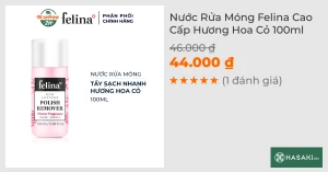 Nước Rửa Móng Felina Cao Cấp Hương Hoa Cỏ 100ml