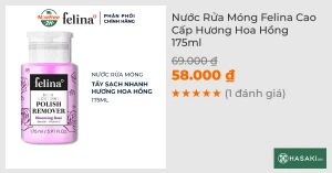 Nước Rửa Móng Felina Cao Cấp Hương Hoa Hồng 175ml