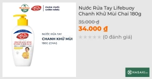 Nước Rửa Tay Lifebuoy Chanh Khử Mùi (Chai 180g)