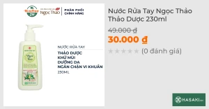 Nước Rửa Tay Ngọc Thảo Thảo Dược 230ml
