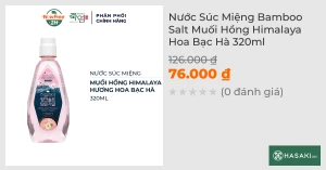 Nước Súc Miệng Bamboo Salt Muối Hồng Himalaya Hoa Bạc Hà 320ml