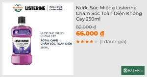 Nước Súc Miệng Listerine Chăm Sóc Toàn Diện Không Cay 250ml