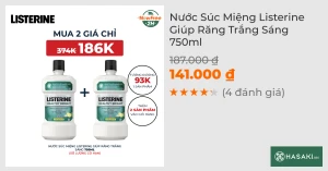 Nước Súc Miệng Listerine Giúp Răng Trắng Sáng 750ml