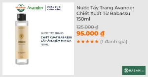 Nước Tẩy Trang Avander Chiết Xuất Từ Babassu 150ml