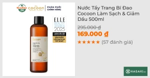 Nước Tẩy Trang Bí Đao Cocoon Làm Sạch & Giảm Dầu 500ml