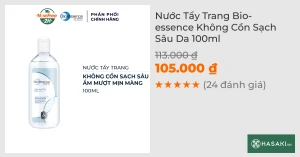 Nước Tẩy Trang Bio-essence Không Cồn Sạch Sâu Da 100ml