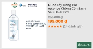 Nước Tẩy Trang Bio-essence Không Cồn Sạch Sâu Da 400ml