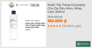 Nước Tẩy Trang Caryophy Cho Da Dầu Mụn, Nhạy Cảm 300ml