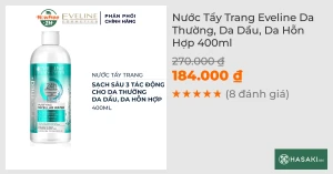Nước Tẩy Trang Eveline Da Thường, Da Dầu, Da Hỗn Hợp 400ml