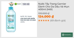 Nước Tẩy Trang Garnier Dành Cho Da Dầu Và Mụn 400ml (Mới)