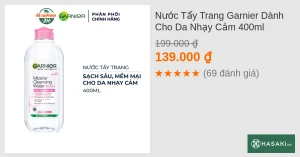 Nước Tẩy Trang Garnier Dành Cho Da Nhạy Cảm 400ml