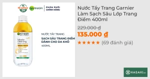 Nước Tẩy Trang Garnier Làm Sạch Sâu Lớp Trang Điểm 400ml