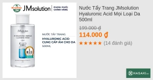 Nước Tẩy Trang JMsolution Hyaluronic Acid Mọi Loại Da 500ml