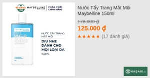 Nước Tẩy Trang Mắt Môi Maybelline 150ml