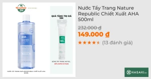 Nước Tẩy Trang Nature Republic Chiết Xuất AHA 500ml