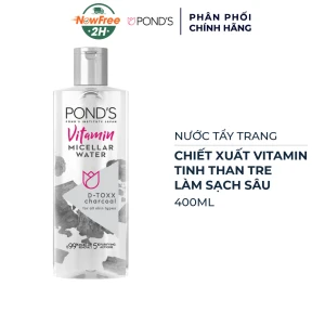 Nước Tẩy Trang Pond's Vitamin, Tinh Than Tre Sạch Sâu 400ml