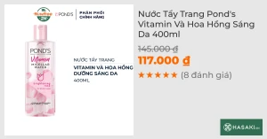 Nước Tẩy Trang Pond's Vitamin Và Hoa Hồng Sáng Da 400ml