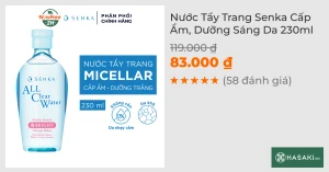 Nước Tẩy Trang Senka Cấp Ẩm, Dưỡng Sáng Da 230ml