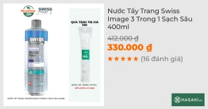 Nước Tẩy Trang Swiss Image 3 Trong 1 Sạch Sâu 400ml