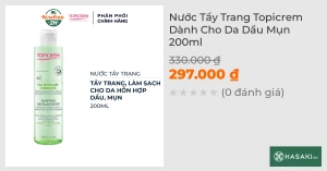 Nước Tẩy Trang Topicrem Dành Cho Da Dầu Mụn 200ml