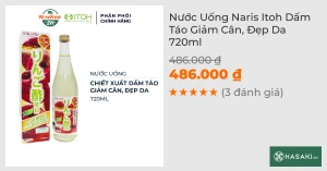 Nước Uống Naris Itoh Dấm Táo Giảm Cân, Đẹp Da 720ml