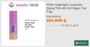 Phấn Highlight Australis Dạng Thỏi It Girl Ngọc Trai 7.3g